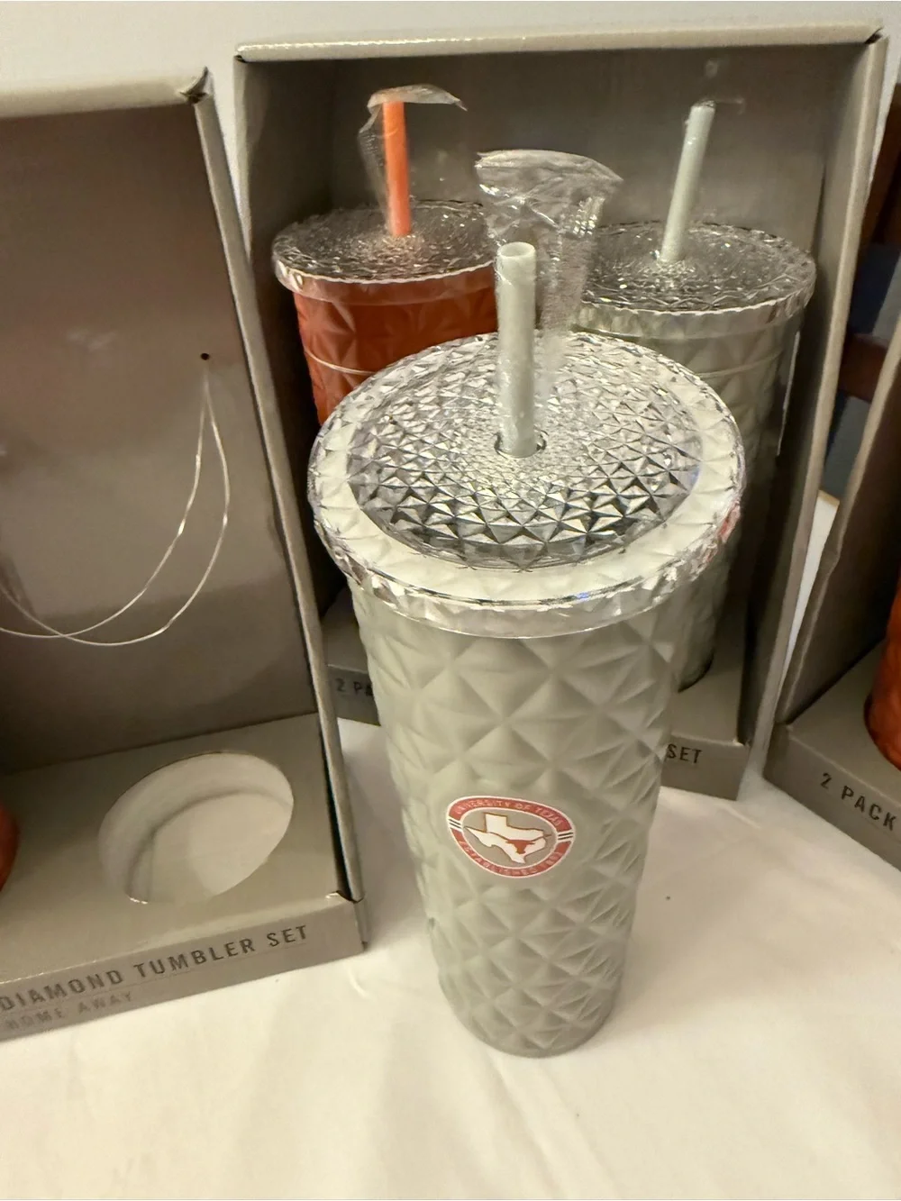 NEW! 2-PACK OF UNIVERSITY of TEXAS 30 oz, Stainless Steel TUMBLERS